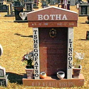 BOTHA Tshegofatso Lincoln 1991-2008