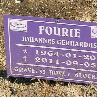FOURIE Johannes Gerhardus 1964-2011