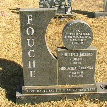 FOUCHÉ Phillipus Jacobus 1930-2000 &amp; Hendrika Johanna 1928-2002