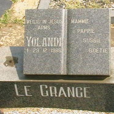 GRANGE Yolandi, le 1986-1986