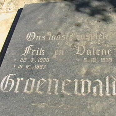 GROENEWALD Frik 1938-1987 &amp; Dalene 1939-