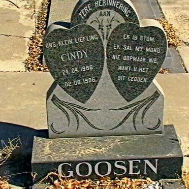 GOOSEN Cindy 1986-1986