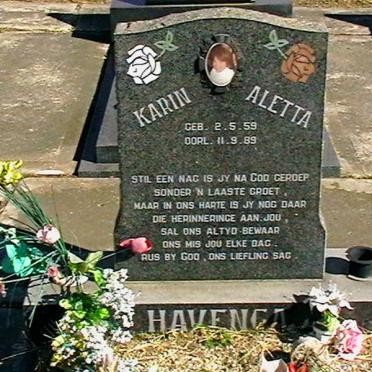 HAVENGA Karin Aletta 1959-1989