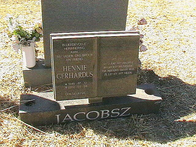 JACOBSZ Hennie Gerhardus 1949-2002