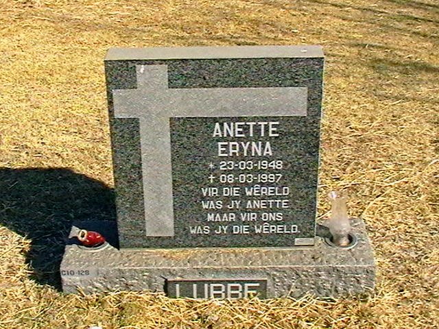 LUBBE Anette Eryna 1948-1997