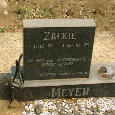 MEYER Zackie 1981-1985