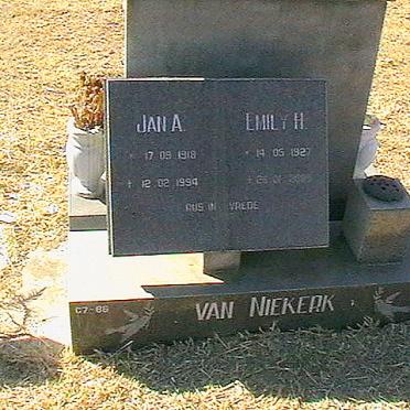 NIEKERK Jan A., van 1918-1994 &amp; Emily H. 1927-2009