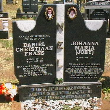 NEL Daniël Christiaan Frans 1945-2011 &amp; Johanna Maria 1949-