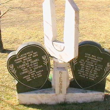 NIENABER Lourens Daniel 1943-2001 &amp; Cornelia Sophia JANSEN VAN VUUREN 1947-2001
