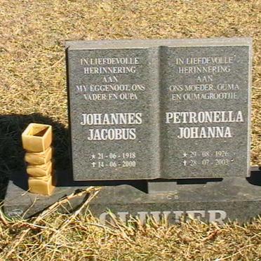 OLIVIER Johannes Jacobus 1918-2000 &amp; Petronella Johanna 1926-2003