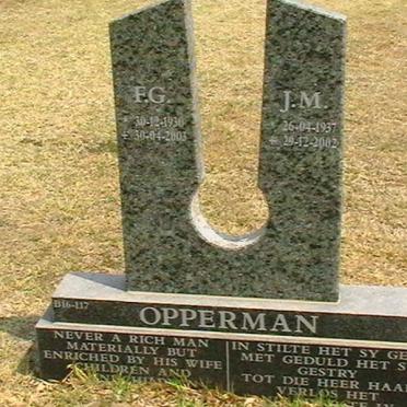 OPPERMAN F.G. 1930-2003 &amp; J.M. 1937-2002