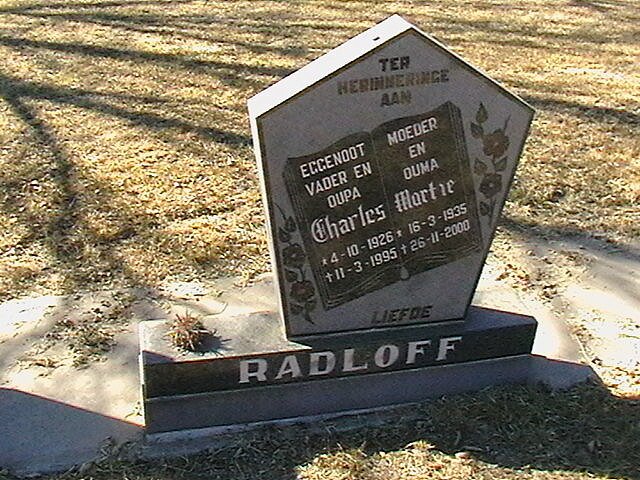 RADLOFF Charles 1926-1995 &amp; Martie 1935-2000