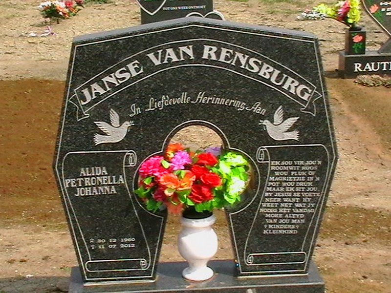 RENSBURG Alida Petronella Johanna, Janse van 1960-2012