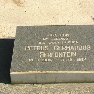 SERFONTEIN Petrus Gerhardus 1904-1984
