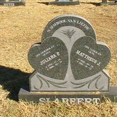 SLABBERT Mattheus J. 1945-2001 &amp; Juliana P. 1954-2000