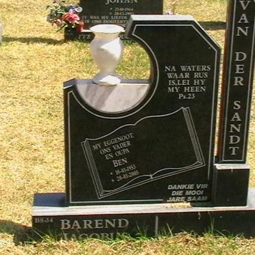 SANDT Barend Jacobus, van der 1953-2005