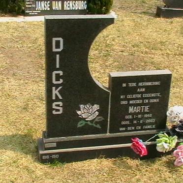 DICKS Martie 1940-2003