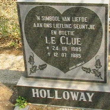 HOLLOWAY Le Clue 1985-1985