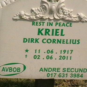 KRIEL Dirk Cornelius 1917-2011