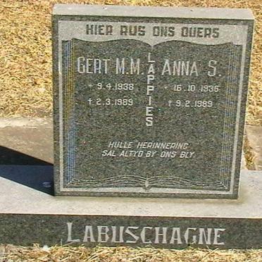 LABUSCHAGNE Gert M.M 1938-1989 &amp; Anna s. 1936-1989