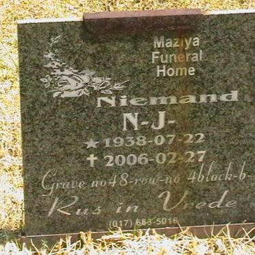 NIEMAND N.J. 1938-2006
