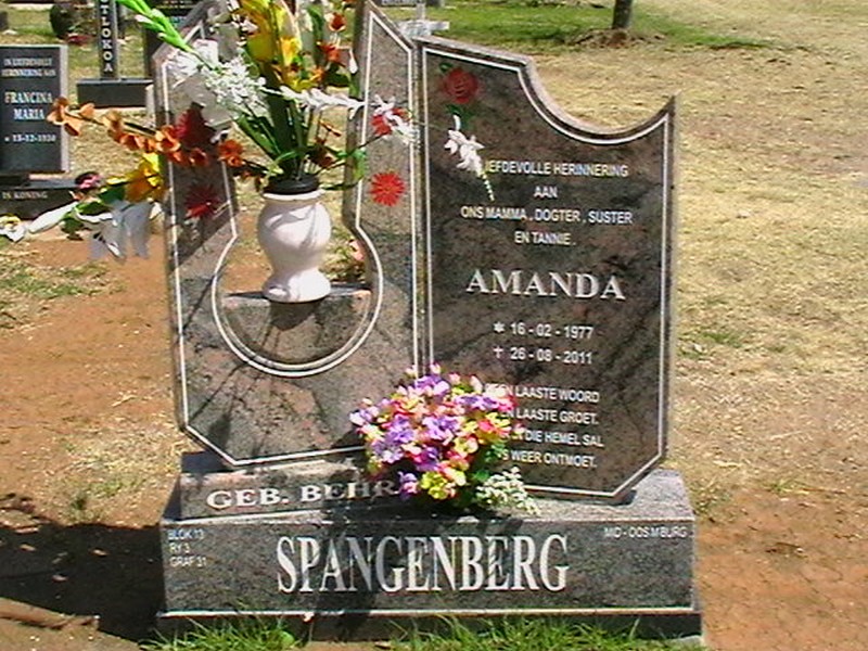 SPANGENBERG Amanda nee BEHR 1977-2011