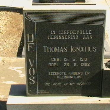 VOS Thomas Ignatius, de 1913-1982