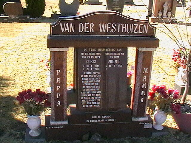 WESTHUIZEN Chris, van der 1949-2001 &amp; Miemie 1955-