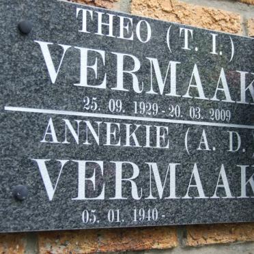 VERMAAK T.I. 1929-2009 &amp; A.D. 1940-