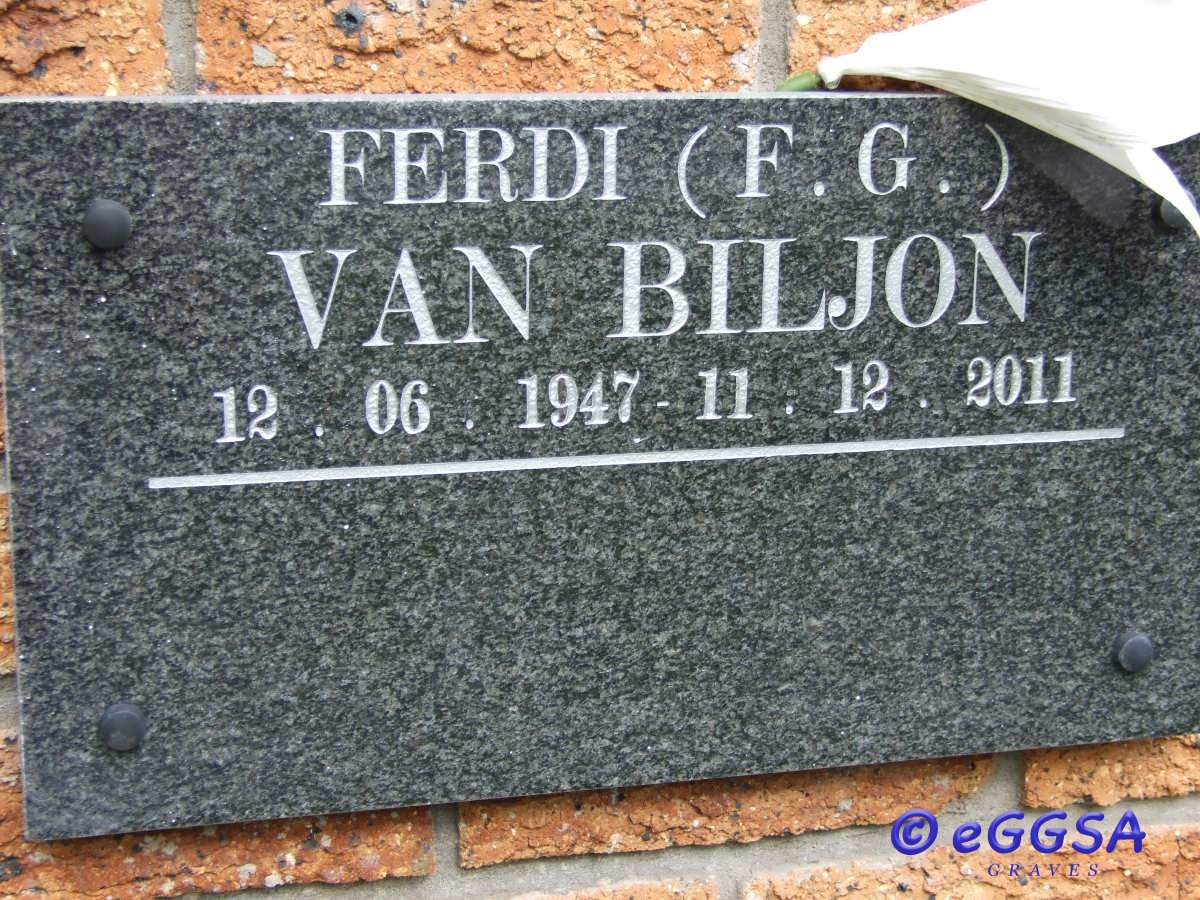 BILJON F.G., van 1947-2011