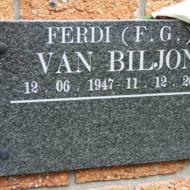 BILJON F.G., van 1947-2011