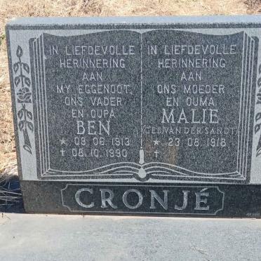 CRONJE Ben 1913-1990 & Malie VAN DER SANDT 1918-