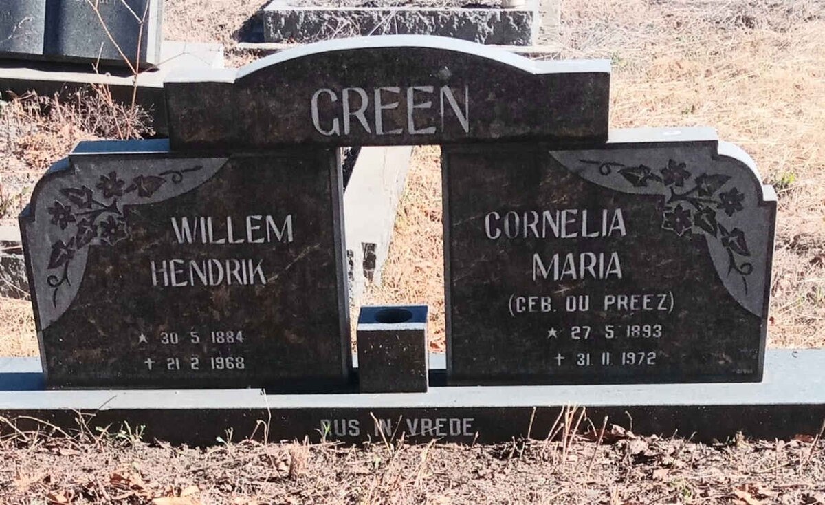 GREEN Willem Hendrik 1884-1968 & Cornelia Maria DU PREEZ 1893-1972