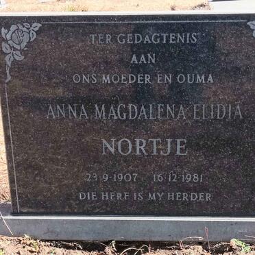 NORTJE Anna Magdalena Elidia 1907-1981
