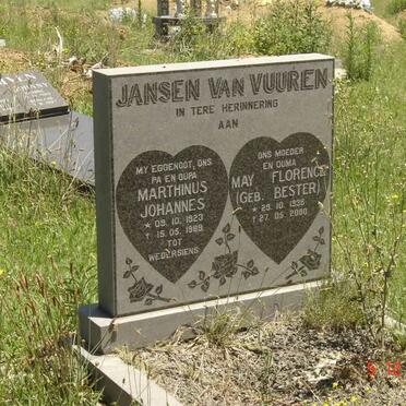VUUREN Marthinus Johannes, Jansen van 1923-1989 &amp; May Florence BESTER 1936-2000
