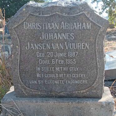 VUUREN Christiaan Abraham Johannes, Jansen van 1887-1955