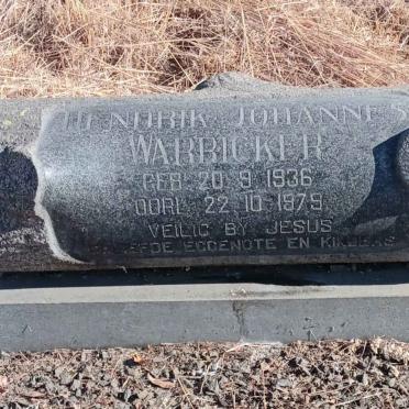 WARRICKER Hendrik Johannes 1936-1979