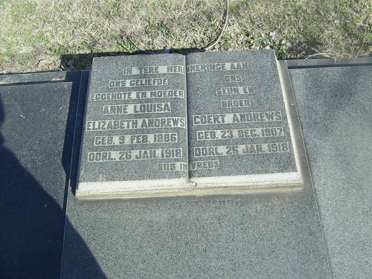 ANDREWS Anne Louisa Elizabeth 1886-1918 :: ANDREWS Coert 1907-1918