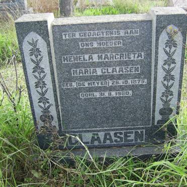 CLAASEN Henela Margrieta Maria nee DE MEYER 1875-1960