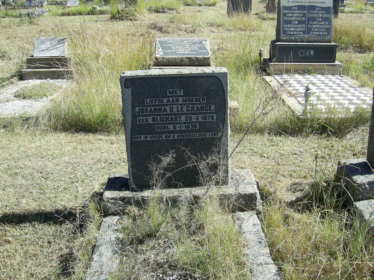 GRANGE Johanna D., le nee BLIGNAUT 1878-1938