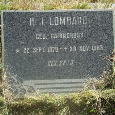 LOMBARD H.J. nee CAIRNCROSS 1870-1963