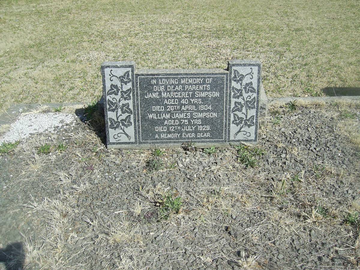 SIMPSON William James  -1929 &amp; Jane Margeret  -1901