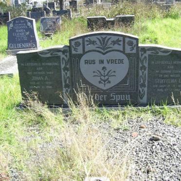 SPUY Johan A., van der 1890-1958 &amp; Stoffelina C. HAUPT -1967