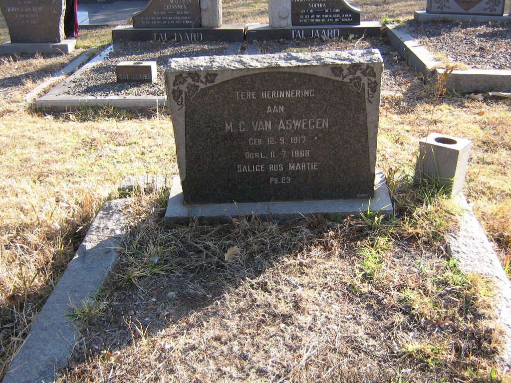 ASWEGEN M.C., van 1917-1968