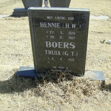 BOERS H.W. 1926-1997 &amp; G.T. 1933-