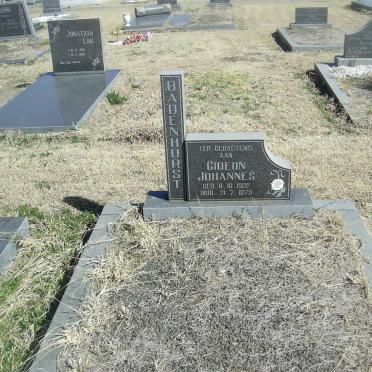 BADENHORST Gideon Johannes 1922-1979