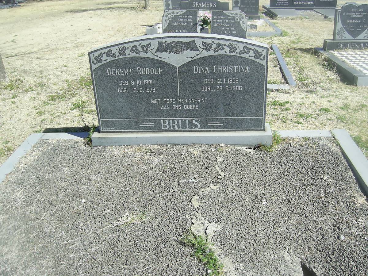 BRITS Ockert Rudolf 1901-1979 &amp; Dina Christina 1909-1986