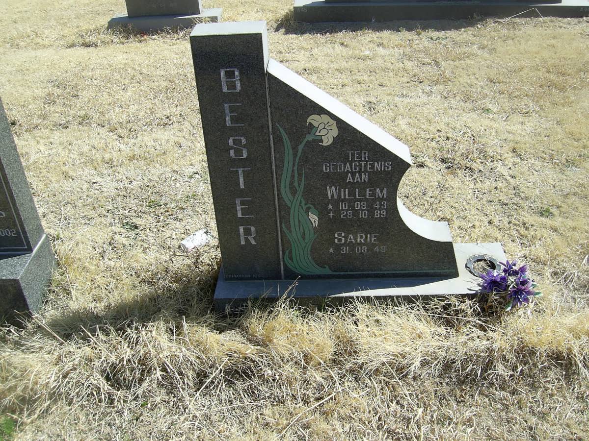 BESTER Willem 1943-1989 &amp; Sarie 1949-
