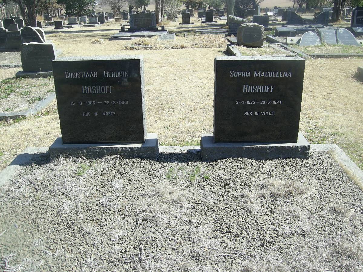 BOSHOFF Christiaan Hendrik 1885-1965 & Sophia Magdelena 1895-1974