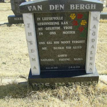 BERGH Thelma Magdalena, van den 1952-2001